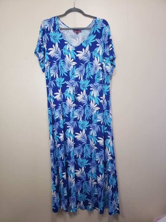 Jessica London Dresses & Skirts - Jessica London Women Plus 28 Maxi Dress Blue Hawaiian Resort Wear Beachy Stretch